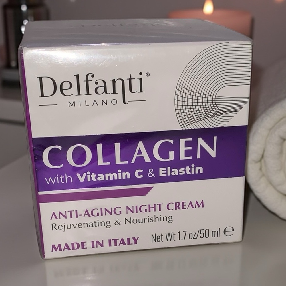Collagen Anti-Aging Night Cream with Vitamin C & Elastin - Purple